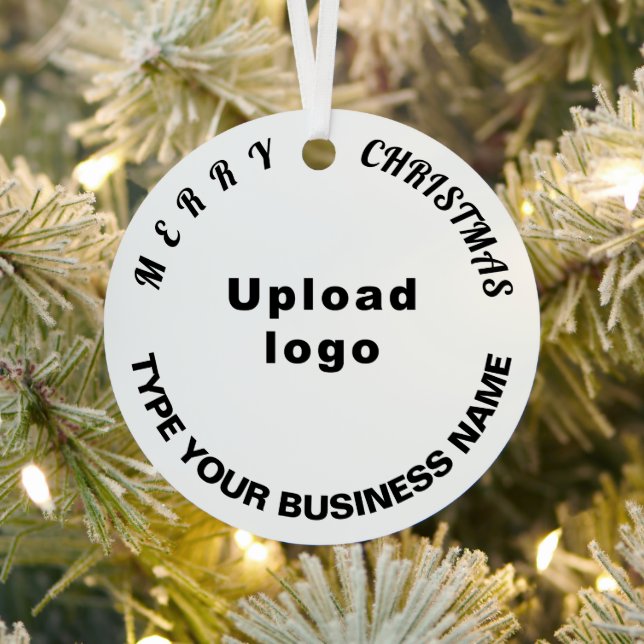 Business Christmas White Circle Metal Ornament (Insitu)