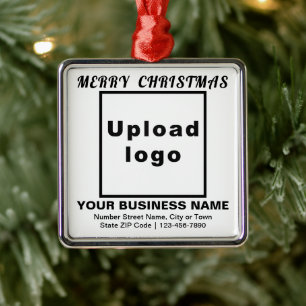 Business Christmas White Square Ornament