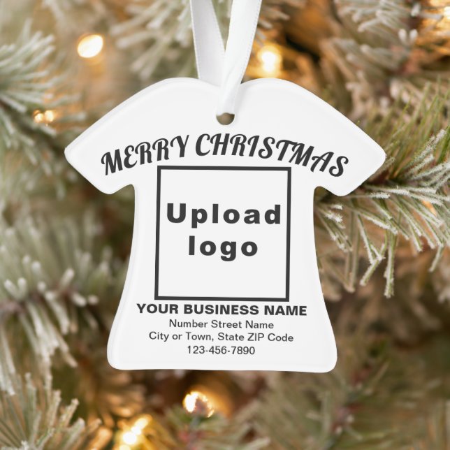 Business Christmas White T-Shirt Shape Acrylic Ornament (Tree)
