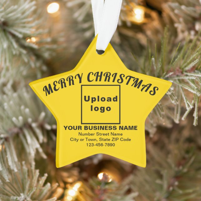 Business Christmas Yellow Star Acrylic Ornament (Tree)