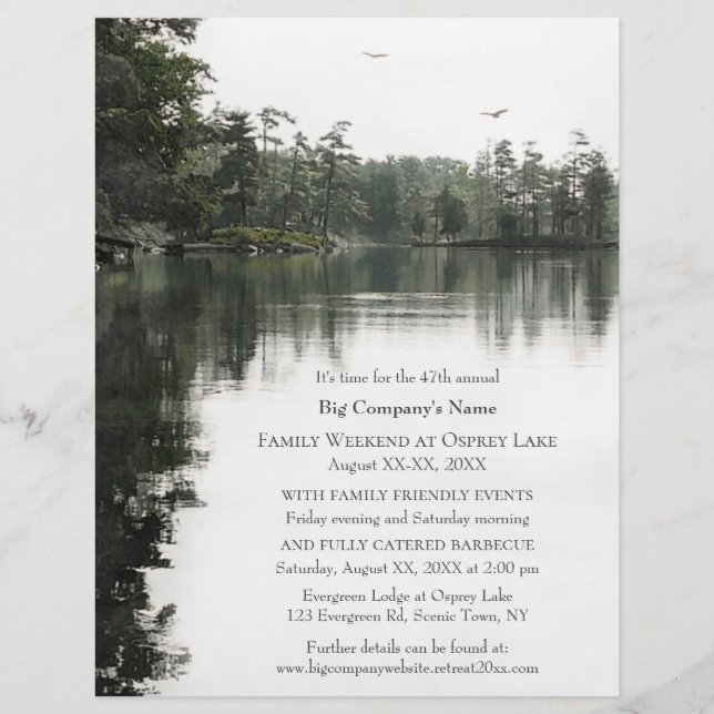 Business Church Rustic Weekend Family Retreat Flyer (Front)