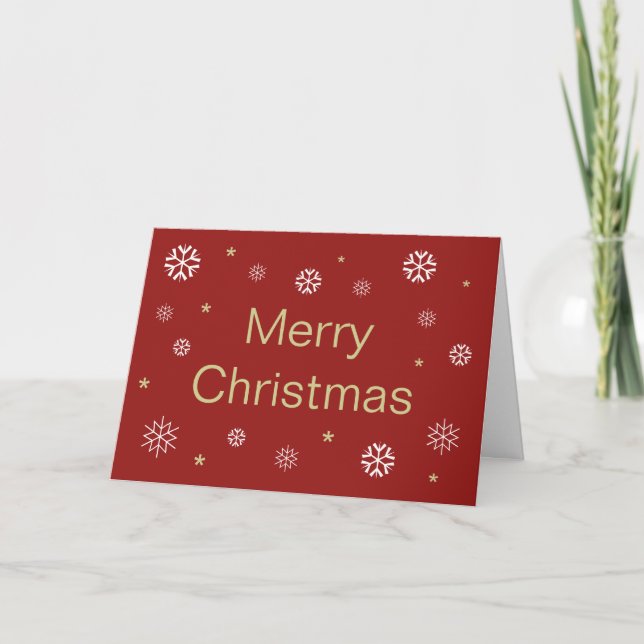 Business Classic Merry Christmas Red Corporate Holiday Card (Front)