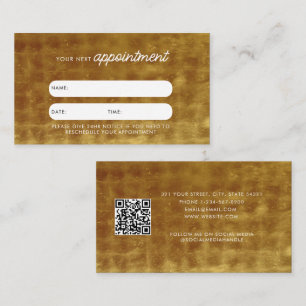 Business Client Appointment Card QR Code Gold
