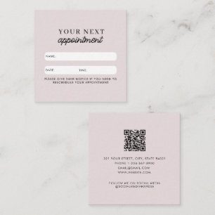 Business Client Appointment Card QR Code Pink