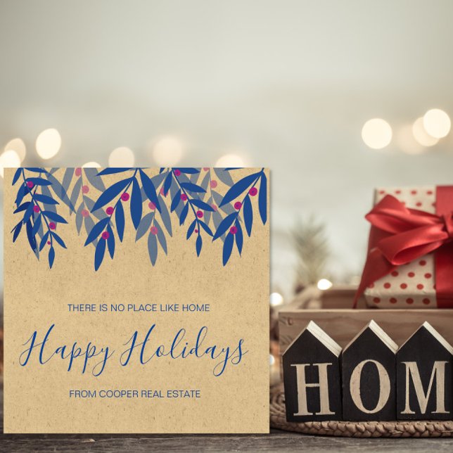 Business Client Christmas Card Kraft Blue (Creator Uploaded)