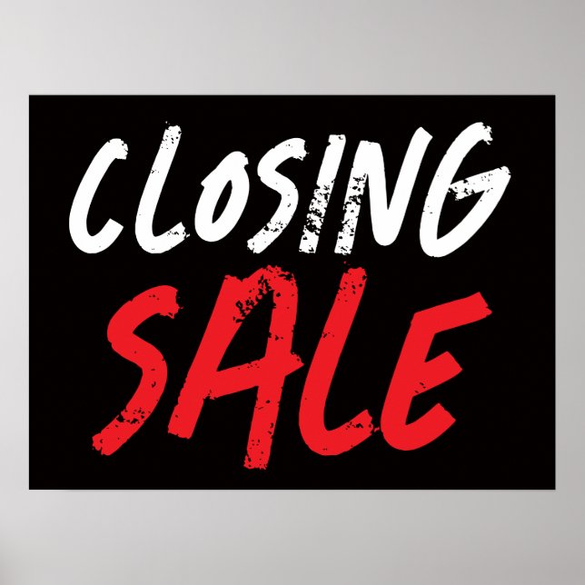 Business Closing Sale Sign, Retail Clearance Sale Poster (Front)