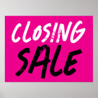 Business Closing Sale Sign, Retail Clearance Sale