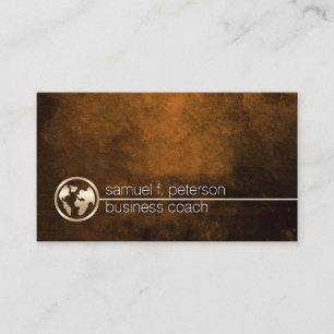 Business Coach Gold Globe Icon Professional Card