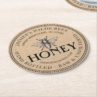 Business Coaster for Honey Jar Heraldic Bee