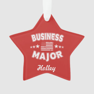Business College Major Patriotic American Flag Ornament