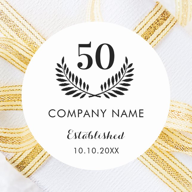 Business comapany name established year classic round sticker (Creator Uploaded)