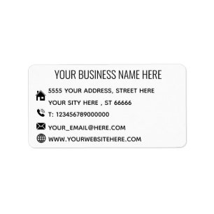 Business Company Address Information Personalised Label