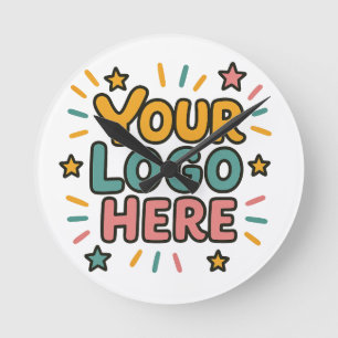 Business, Company, Advertising Your Logo Here Round Clock