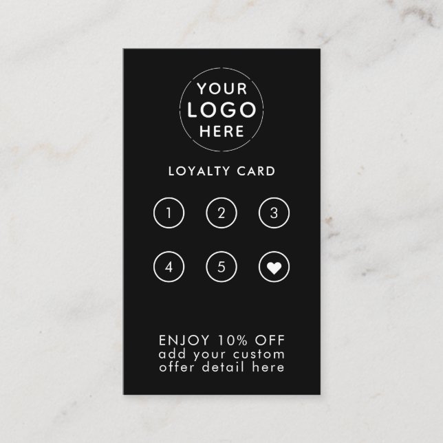 Business Company Corporate Logo Black Loyalty Business Card (Front)