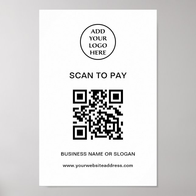 Business Company Corporate Logo Here Scan To Pay Poster (Front)