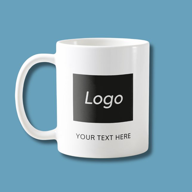 Business Company Corporate Logo Mug (Small business, professional branded logo coffee mug )
