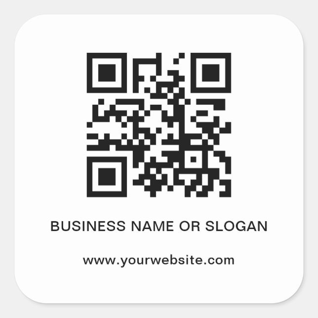 Business Company Corporate Professional QR Code Square Sticker (Front)