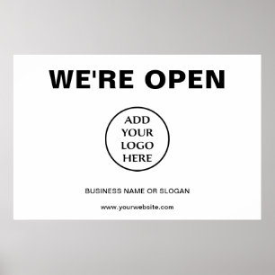 Business Company Corporate We're Open Plain Logo Poster