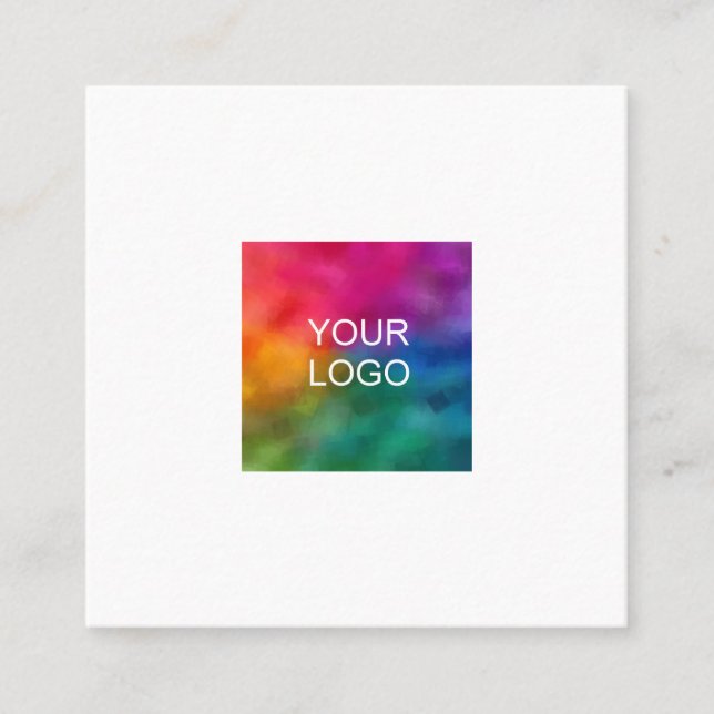 Business Company Custom Logo Template Elegant Square Business Card (Front)