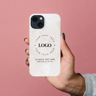 Business Company Custom Logo & Text Chic Marble    iPhone 13 Case