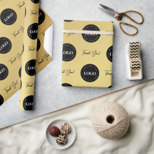 Business Company Custom Logo Thank You Gradient Wrapping Paper