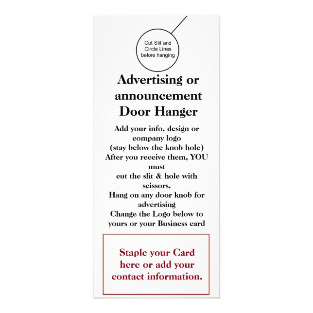 Business Company Door Hanger Brochure Flyer Hanger Rack Card (Front)