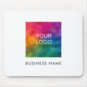 Business Company Logo Add Your Image Text Mouse Mat