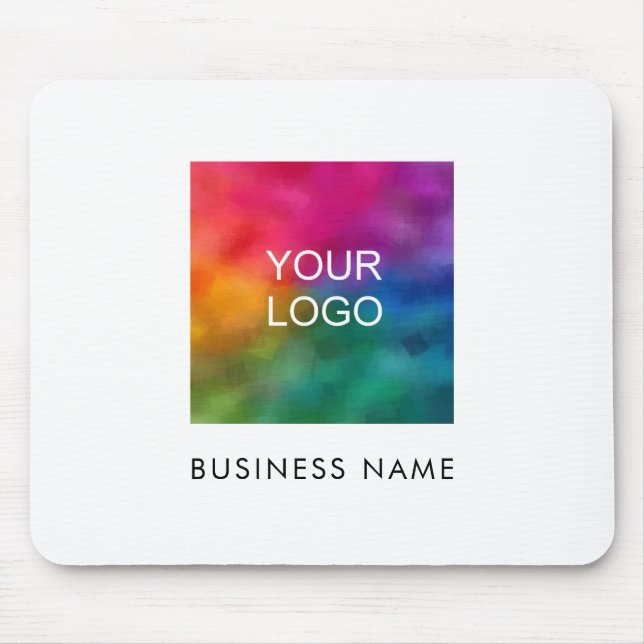 Business Company Logo Add Your Image Text Mouse Mat (Front)
