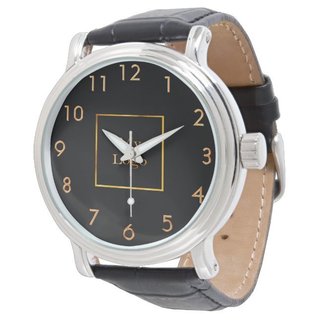 Business company logo black gold  watch (Angled)