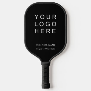 Business Company Logo Black Pickleball Paddle