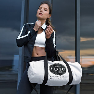Business Company Logo Brand Modern Gym Swag Custom Duffle Bag