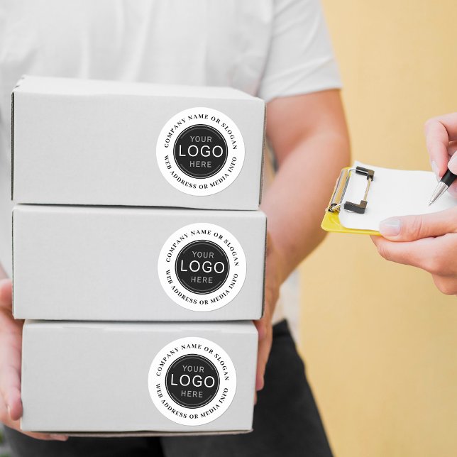 Business Company Logo Brand Photo Personalised Classic Round Sticker (Several sizes to choose from)