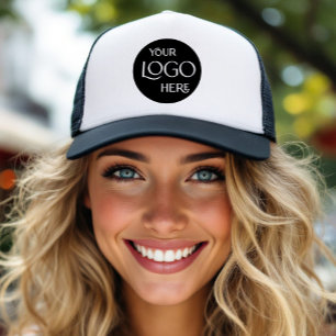 Business Company Logo Branded Employee Staff Black Trucker Hat