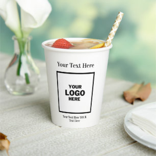 Business Company logo Branded  Paper Cups