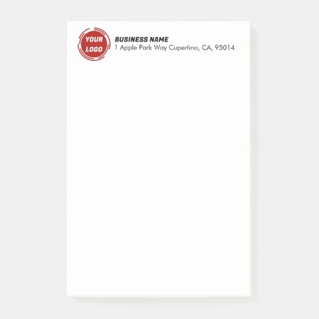 Business Company Logo CUSTOM 4"x6" Post-it Notes (Front)