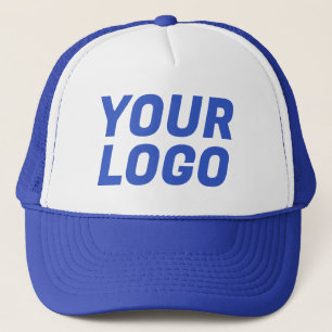 Business Company Logo CUSTOM Blue & White Trucker Hat