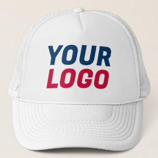 Business Company Logo CUSTOM Navy, Red, and White Trucker Hat