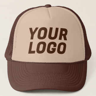 Business Company Logo CUSTOMIZABLE Brown Trucker Hat