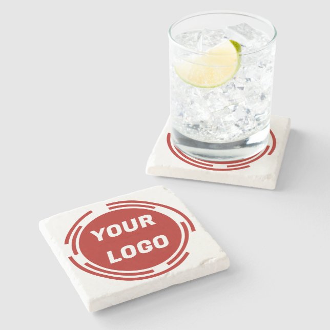 Business Company Logo CUSTOMIZABLE  Stone Coaster (Side)