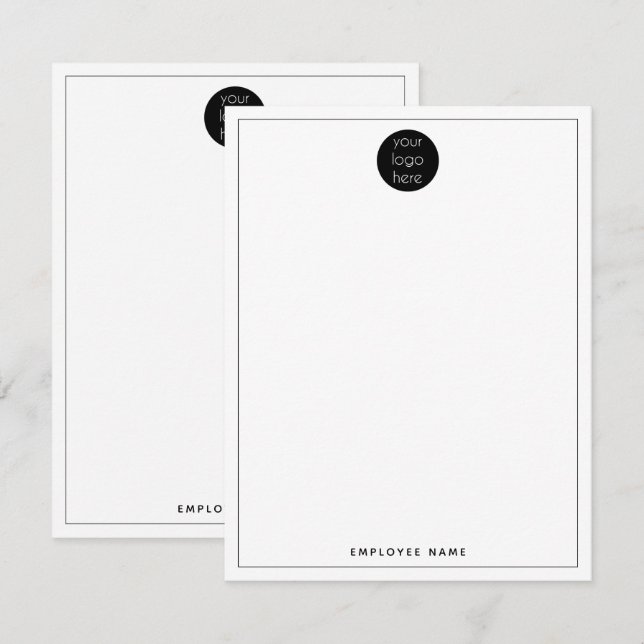 Business Company Logo Employee Double Sided Card (Front/Back)