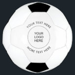 Business Company Logo Image Text Template Custom Football<br><div class="desc">Custom Upload Add Company Business Logo Image Create Your Own Elegant Soccer Ball.</div>