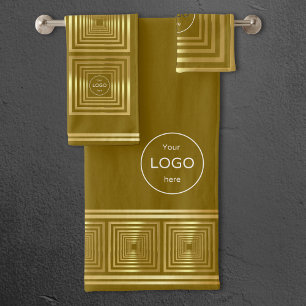 Business company logo luxury gold Towel set