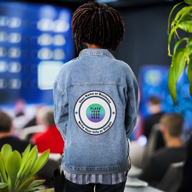 Business Company Logo Marketing Brand Custom Denim Jacket (Business Company Logo Marketing Brand Custom Denim Jacket great to wear at the convention. )