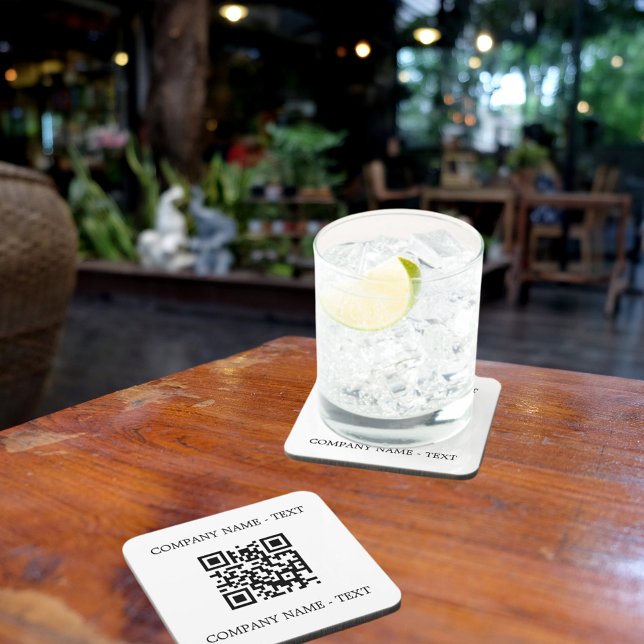 Business company logo name QR code brand colour Coaster (Creator Uploaded)