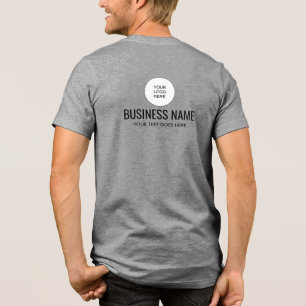 Business Company Logo & Name Template Mens Grey Tri-Blend Shirt