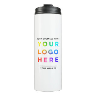 Business Company Logo, Name, Website Promotional Thermal Tumbler