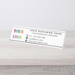 Business Company Logo Office Personalised Desk Name Plate