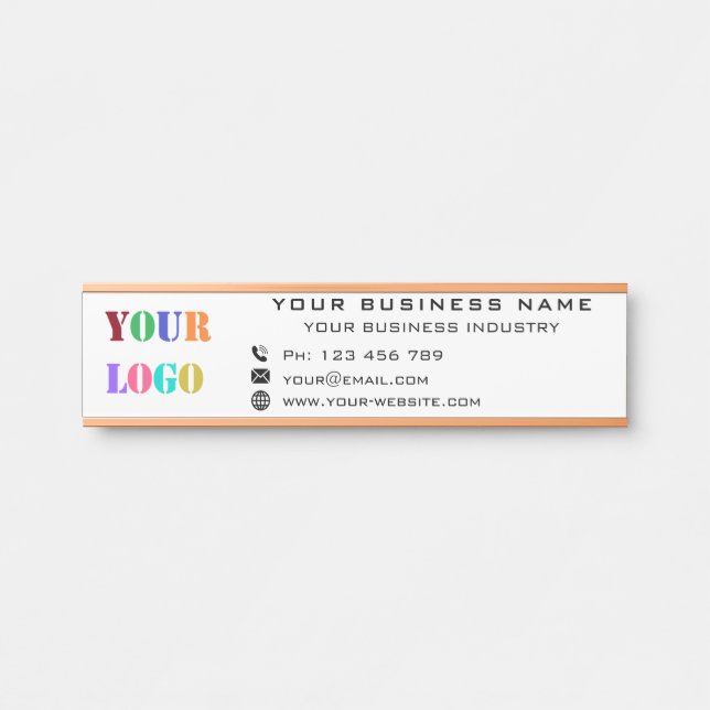 Business Company Logo Office Personalised Your Door Sign (Front)