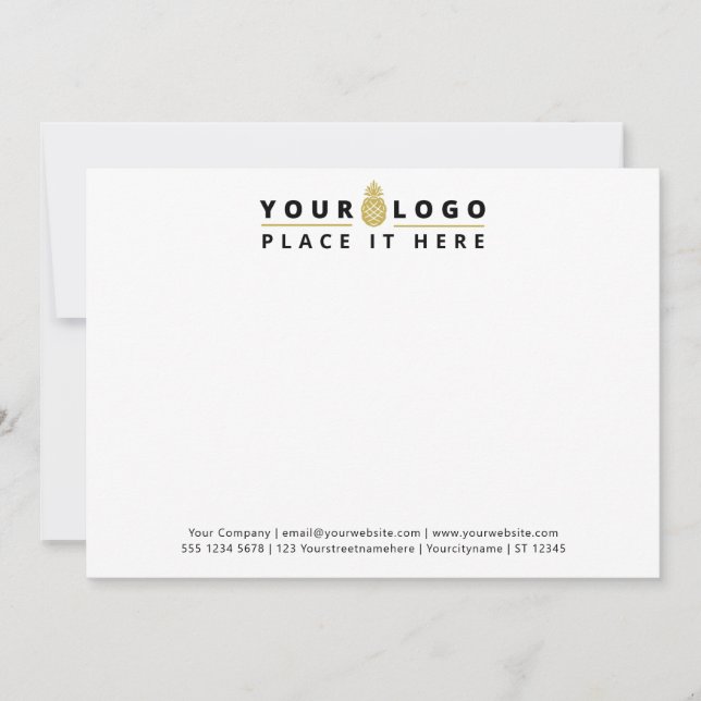 Business Company Logo Professional White Card (Front)