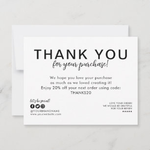 Business Company Logo Promotion Thank You Purchase Invitation